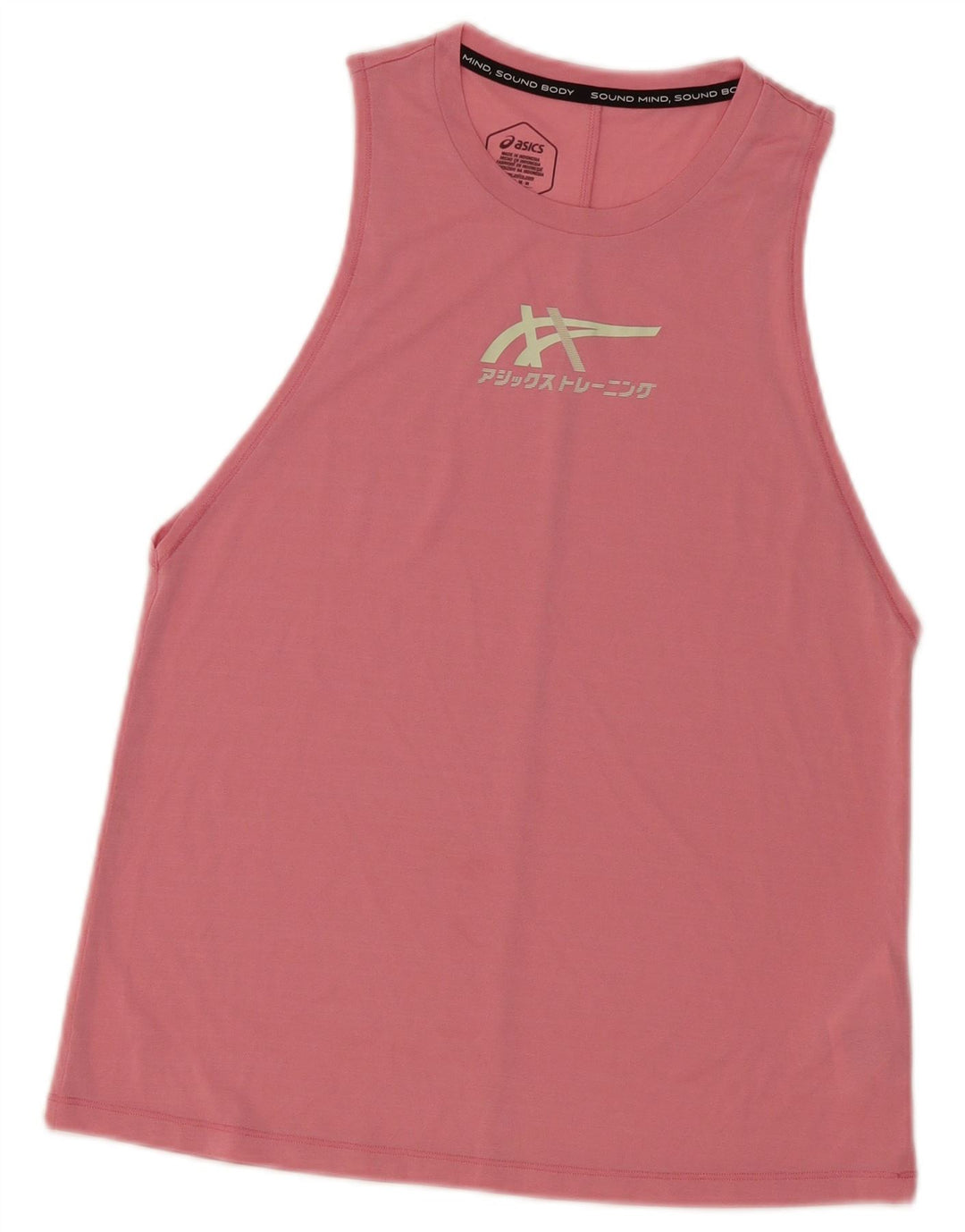 Asics Mujer Gráfico Chaleco Top UK 12 Medio Rosa Poliéster