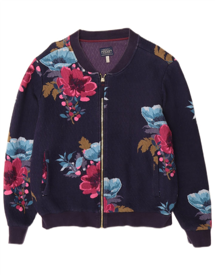 Joules Chaqueta de chándal para mujer UK 40 Mediana Azul marino Poliéster floral
