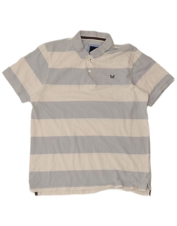 CREW CLOTHING Polo para hombre de algodón a rayas azules grandes