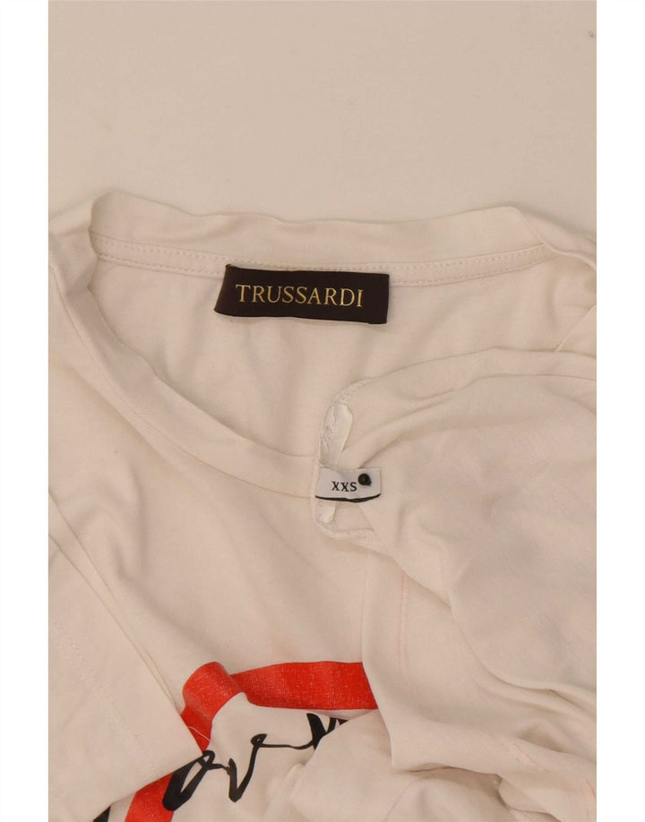 Trussardi Camiseta Gráfica para Hombre Top 2XS Blanco