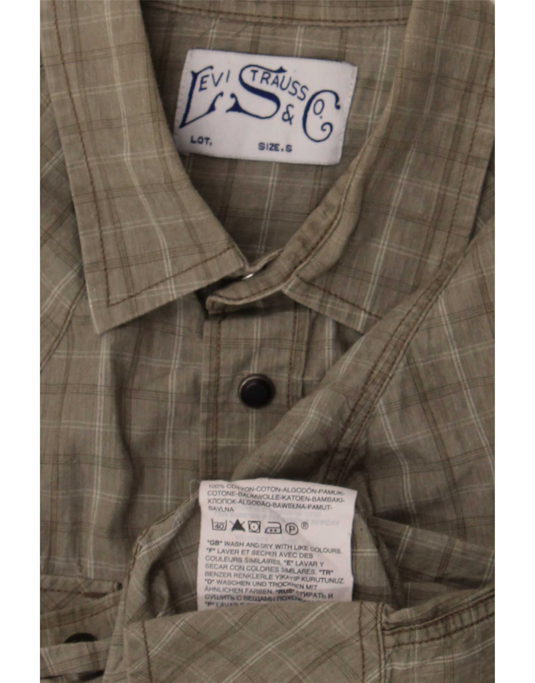 Camisa Levi's Western De Algodón A Cuadros Verdes Pequeños Para Hombre
