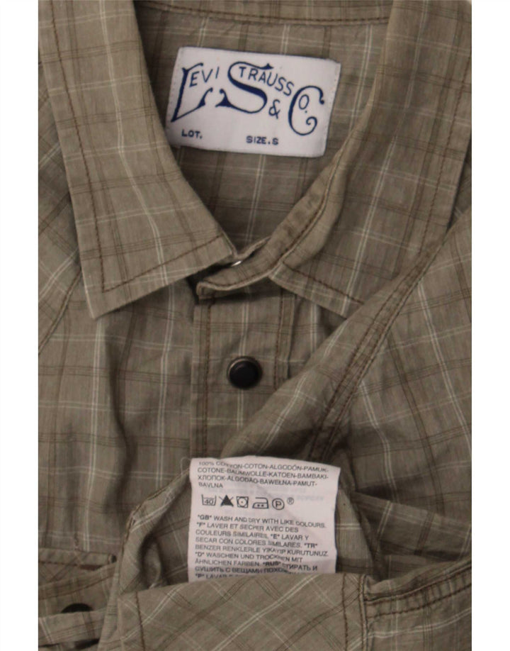 Camisa Levi's Western De Algodón A Cuadros Verdes Pequeños Para Hombre