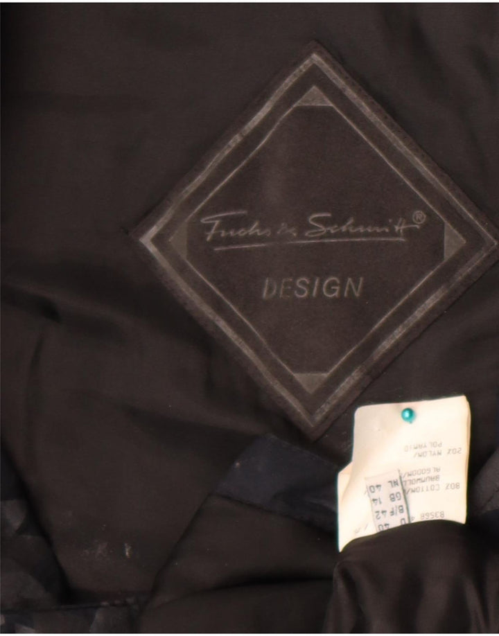 FUCHS & SCHMITT Abrigo acolchado con capucha para mujer UK 44 Gris medio Geométrico