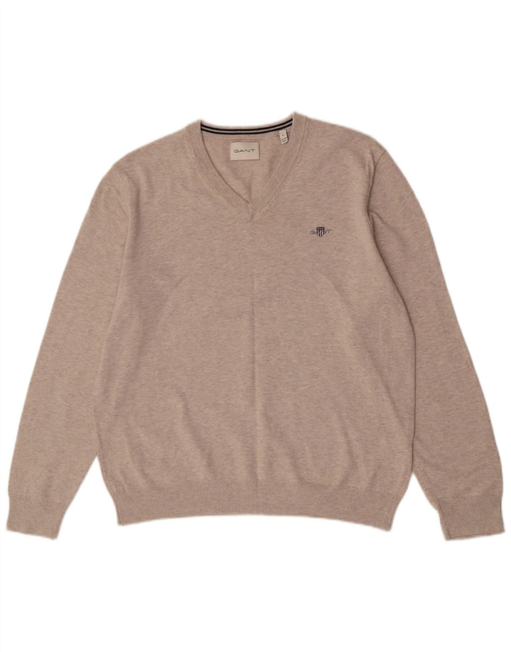 Jersey Gant Mujer Con Cuello En V Jersey Grande Gris Algodón