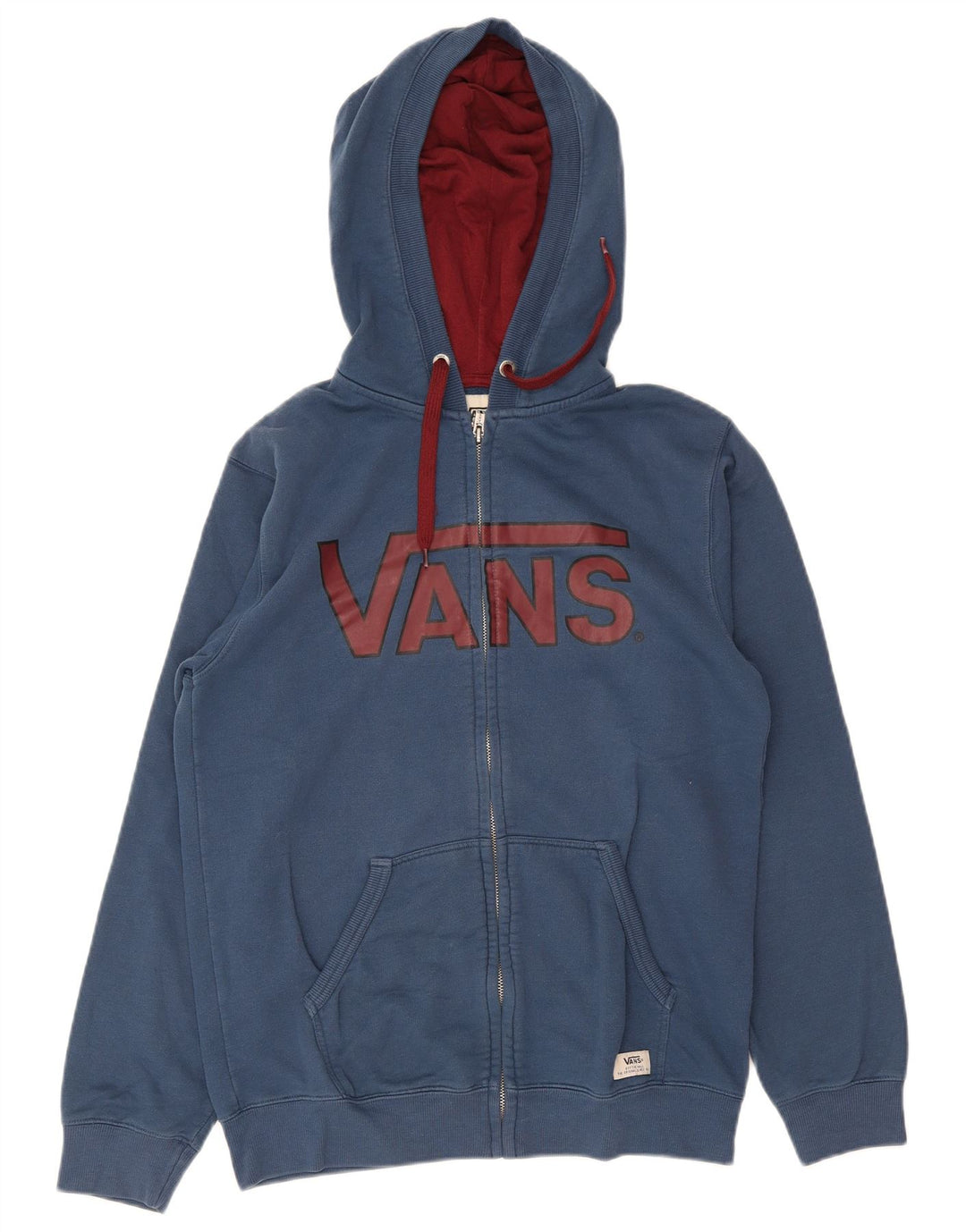 Vans Hombre Sudadera Con Capucha Y Cremallera Gráfica De Algodón Azul Medio