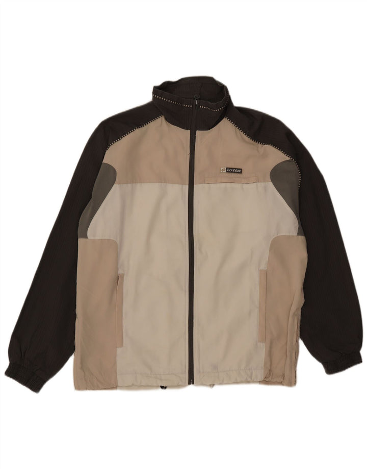 Lotto Hombre Chaqueta Top De Chándal Grande Beige Colorblock Algodón