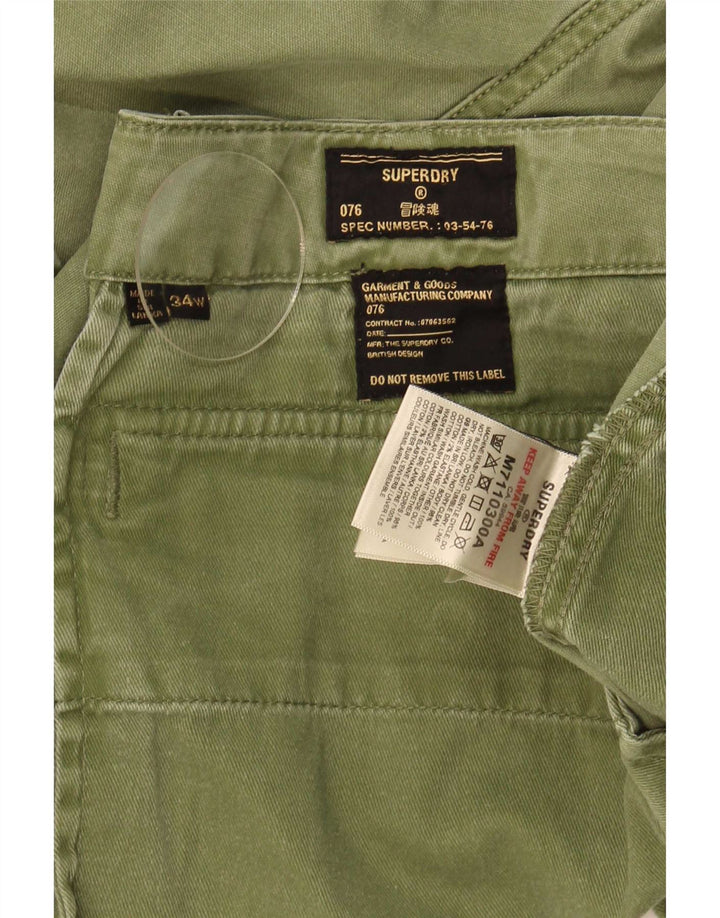 Superdry Shorts Cargo Para Hombre W34 Algodón Verde Grande