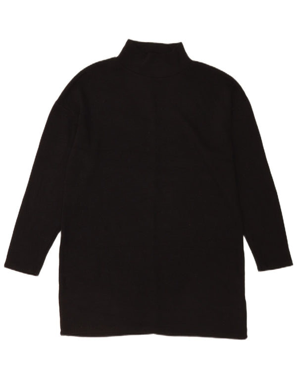 Zara Vestido tipo jersey extragrande de manga larga para mujer UK 10 Small Poliéster negro
