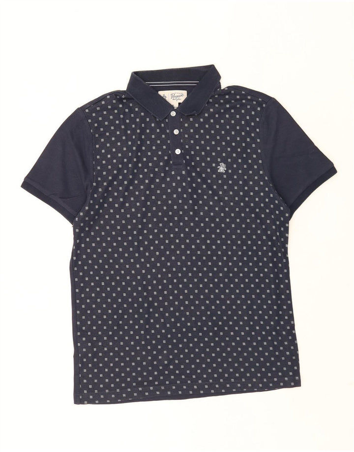Polo Penguin para hombre de algodón azul marino mediano Argyle/Diamond
