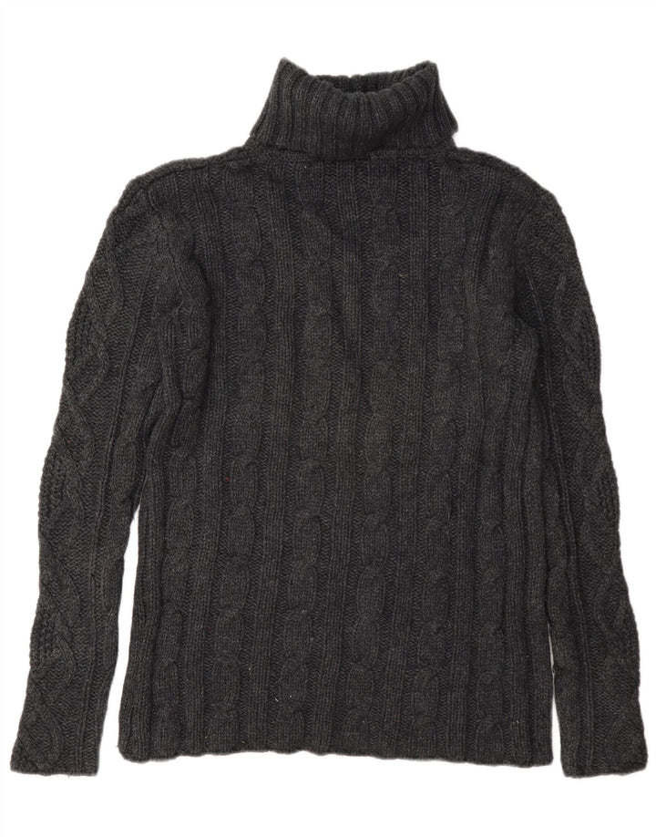 Eddie Bauer Suéter tipo jersey con cuello vuelto para mujer Reino Unido 46 Lana gris grande