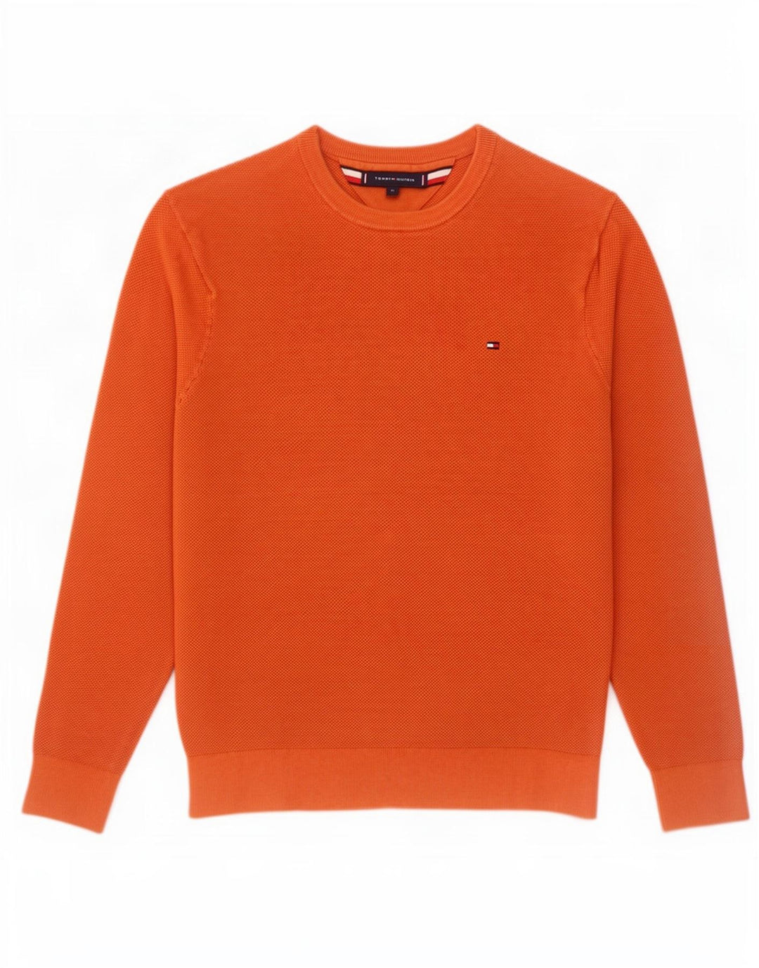 Tommy Hilfiger Jersey con Cuello Redondo para Hombre de algodón Naranja Medio