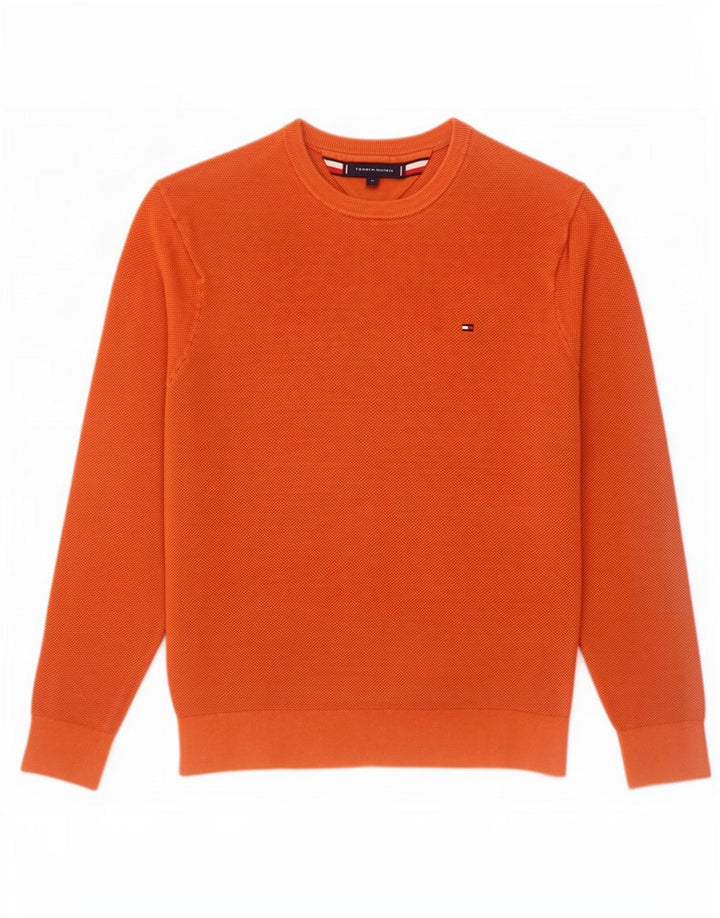 Tommy Hilfiger Jersey con Cuello Redondo para Hombre de algodón Naranja Medio