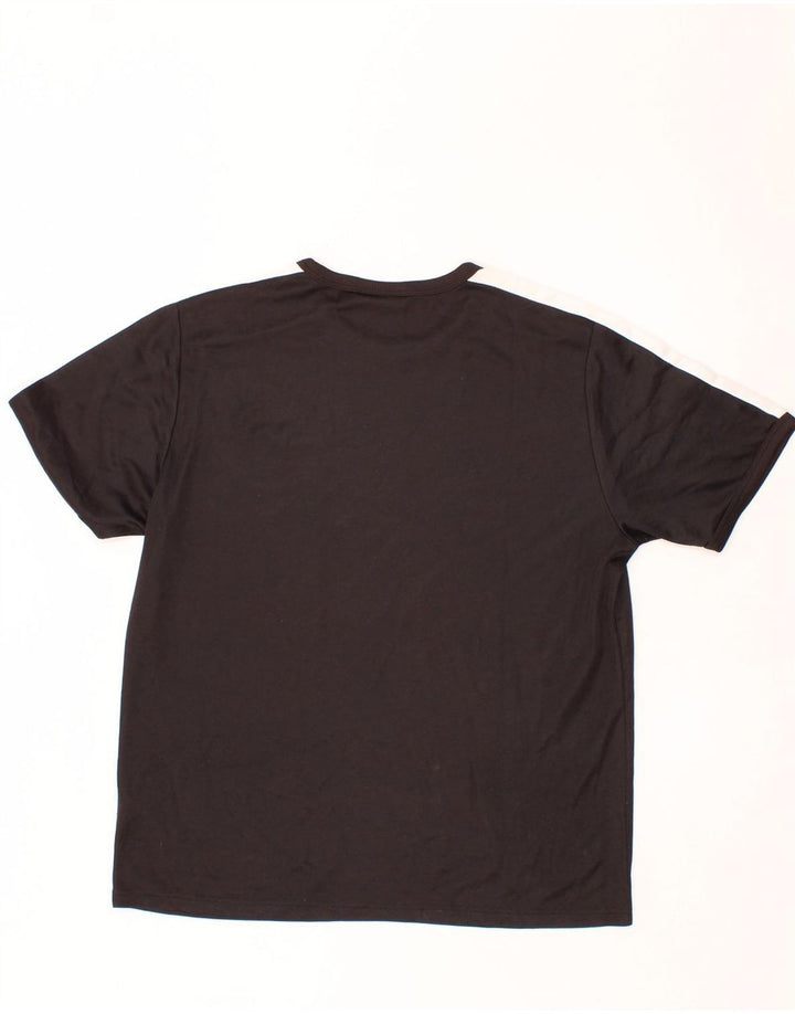 PUMA Mens Graphic T-Shirt Top Large Black Colourblock Polyester Vintage Puma and Second-Hand Puma from Messina Hembry 