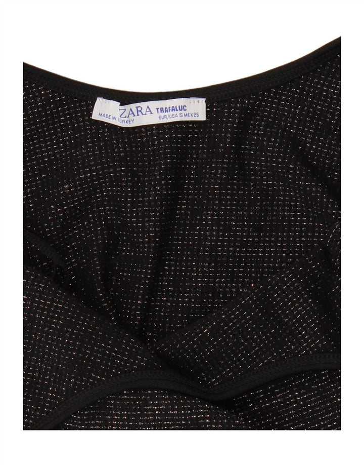 ZARA Womens Sleeveless Shift Dress UK 8 Small Black