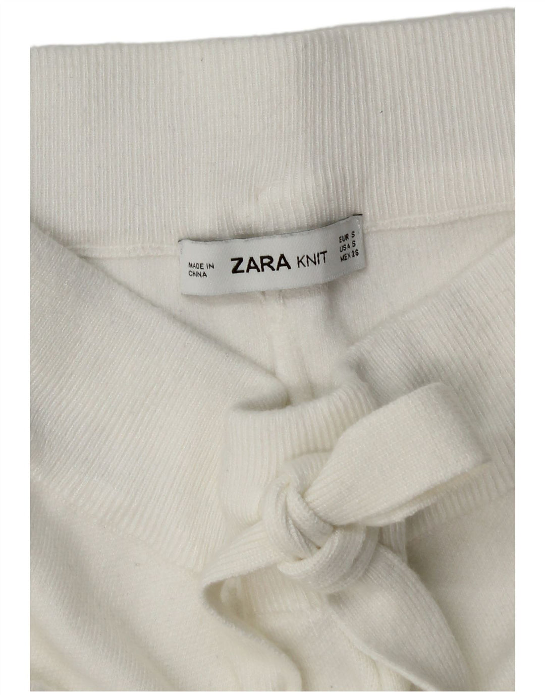 Zara Mujer Crop Chándal Pantalones Joggers UK 10 Small Blanco
