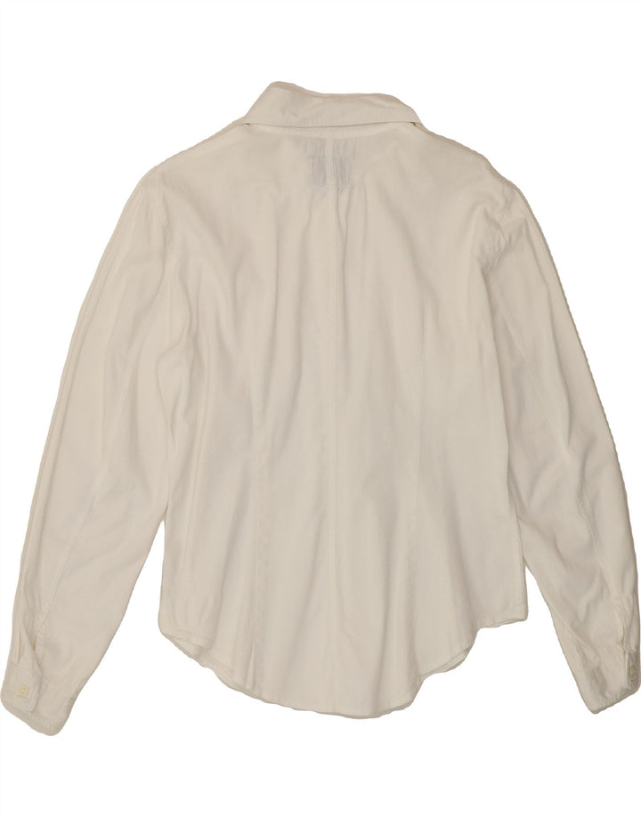 ARMANI JEANS Womens Shirt UK 14 Medium White Cotton Vintage Armani Jeans and Second-Hand Armani Jeans from Messina Hembry 