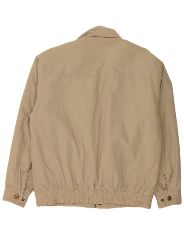 Vintage hombres bomber chaqueta Reino Unido 42 XL beige colorblock poliéster