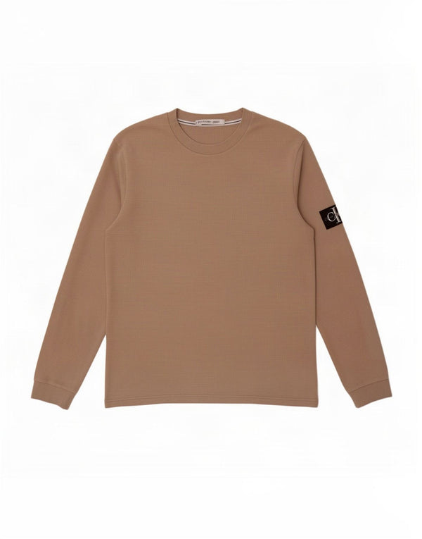 Calvin Klein Jeans Hombre Top Manga Larga 2XL Algodón Beige