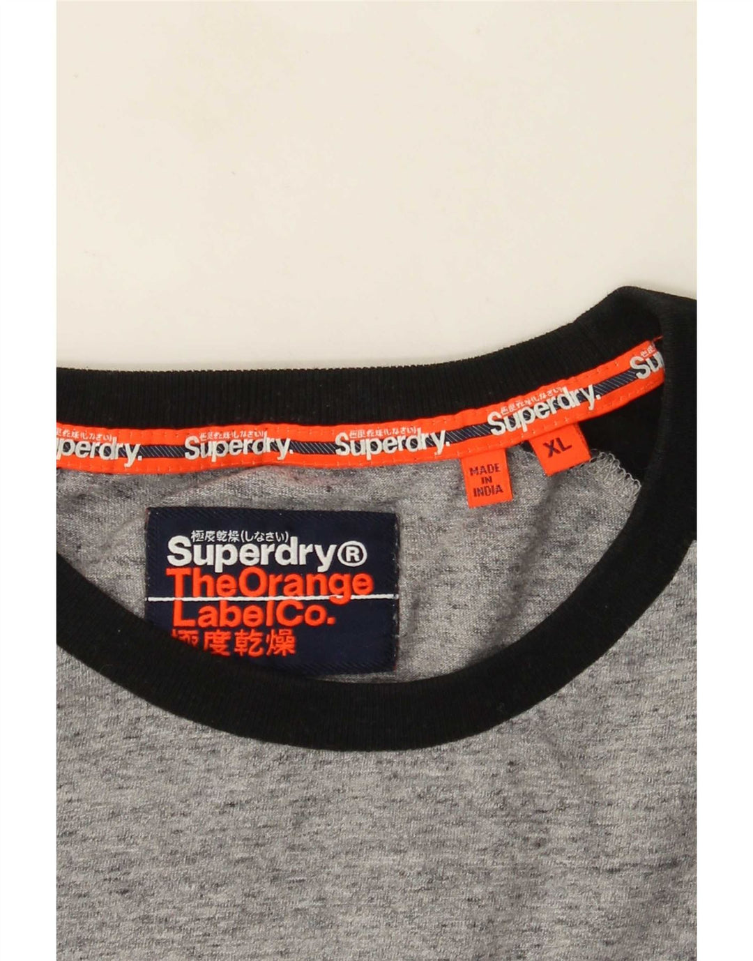 Superdry Hombre Top Manga Larga XL Gris Colorblock