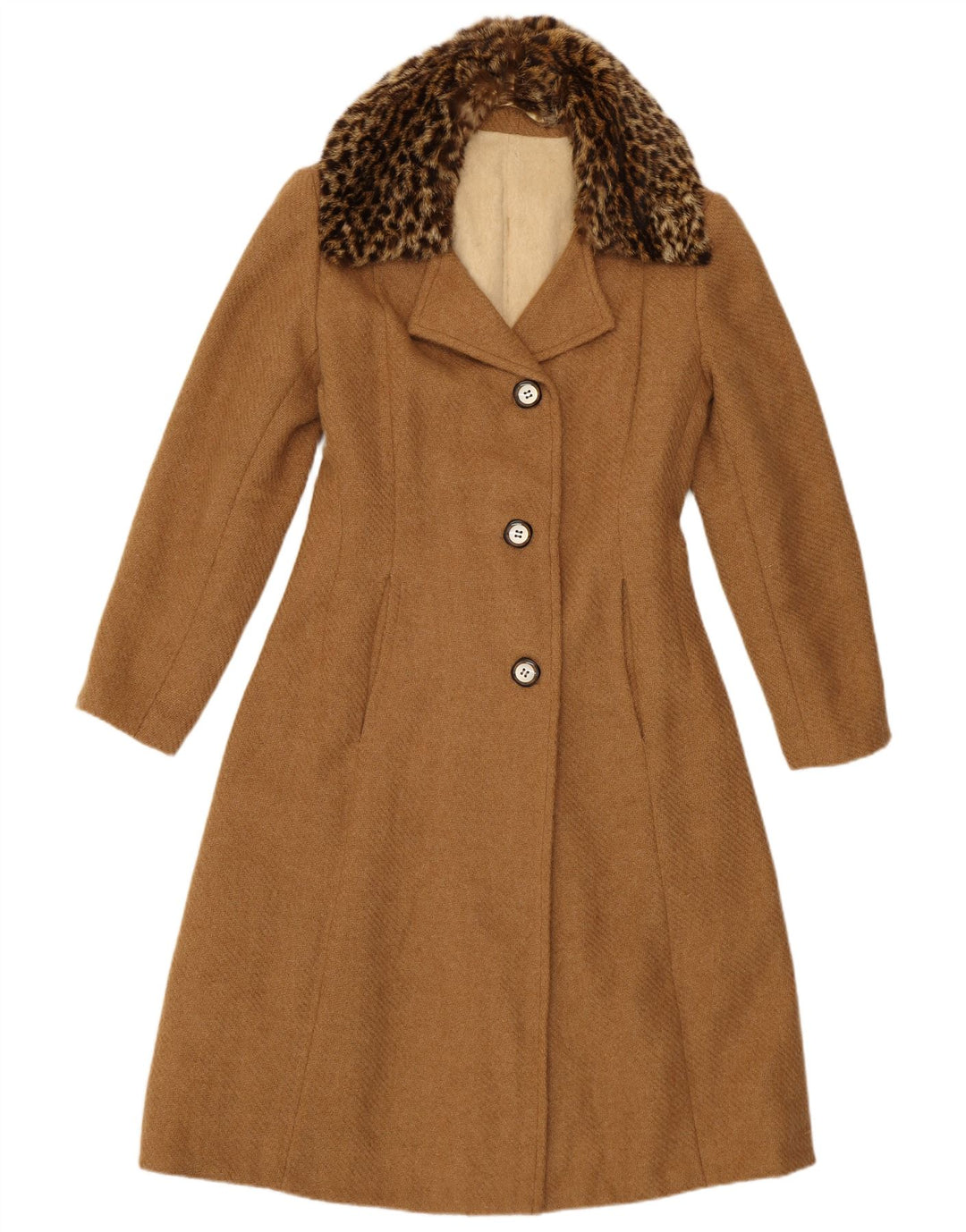 Vintage mujer abrigo Reino Unido 10 pequeño marrón