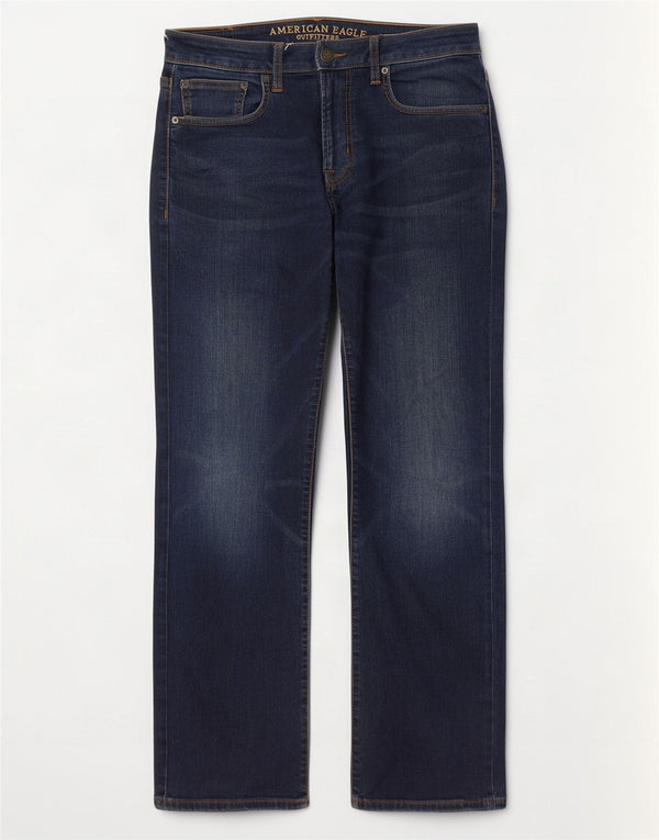 American Eagle Outfitters Vaqueros rectos para hombre W32 L32 Algodón azul marino