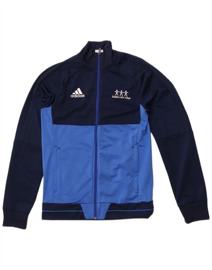 ADIDAS Hombre Chándal Top Chaqueta Pequeña Azul Marino Colorblock Poliéster