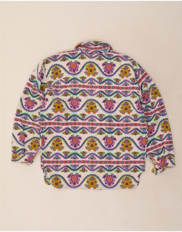 Vintage hombres polar camisa pequeña multicolor geométrica