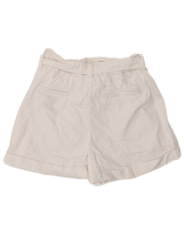 Zara Pantalones cortos casuales de cintura alta para mujer EU 38 Small W28 Algodón blanco