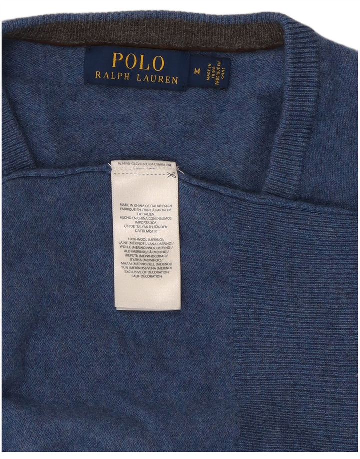 Polo Ralph Lauren Jersey con cuello en V para hombre de lana azul medio