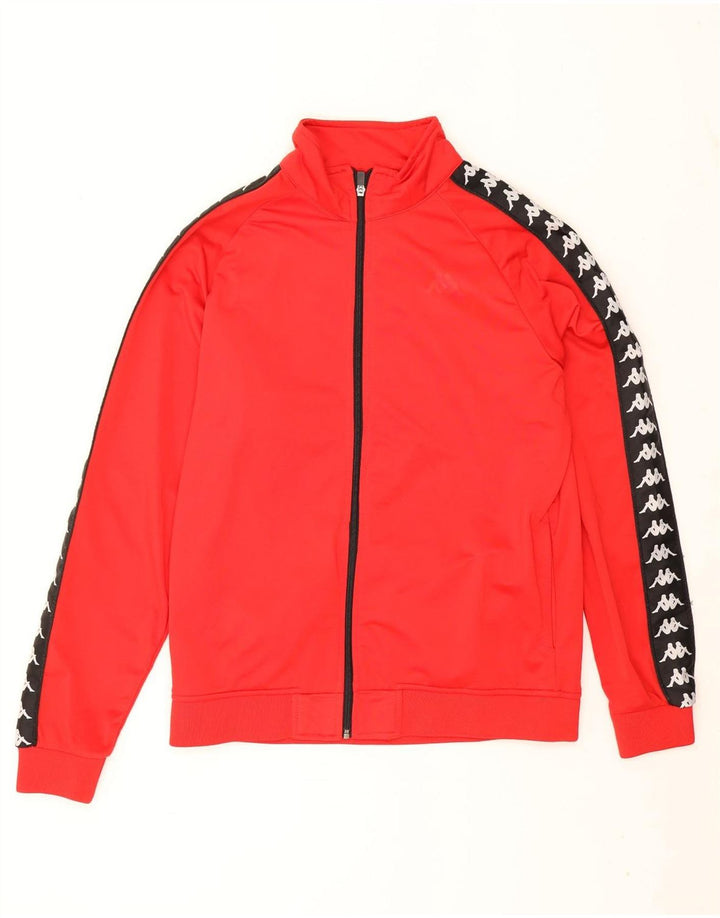 Kappa Hombre Gráfico Chándal Top Chaqueta XL Rojo Colorblock