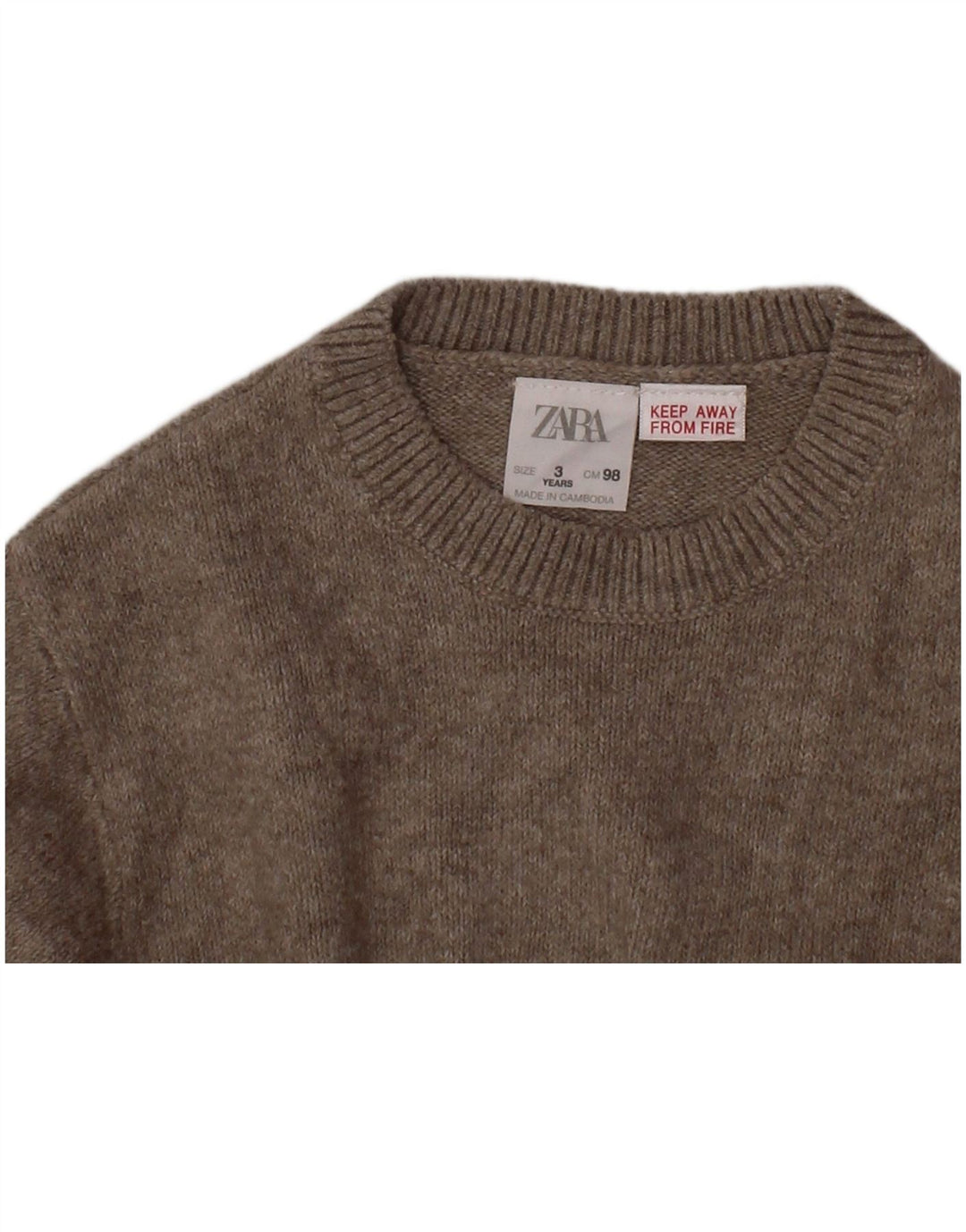 ZARA Jersey Niña Cuello Redondo 2-3 Años Gris