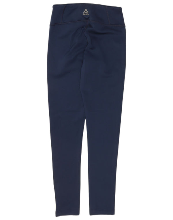 REEBOK Leggings para mujer UK 8/10 Small Azul marino Poliéster