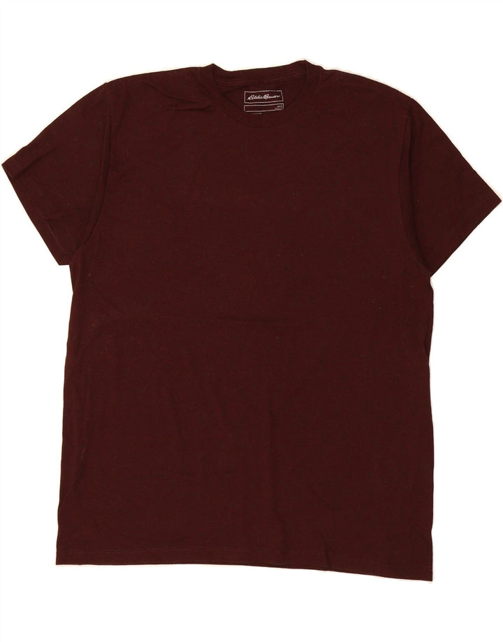 EDDIE BAUER Mens T-Shirt Top Large Maroon Cotton Vintage Eddie Bauer and Second-Hand Eddie Bauer from Messina Hembry 