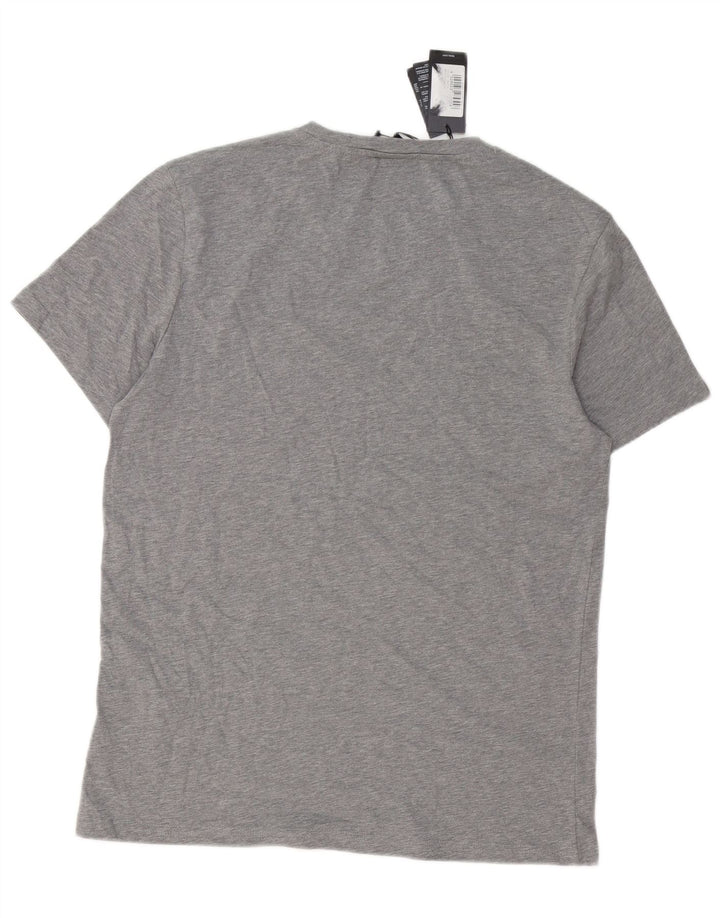 Hugo Boss - Camiseta gráfica para hombre, talla grande, algodón gris