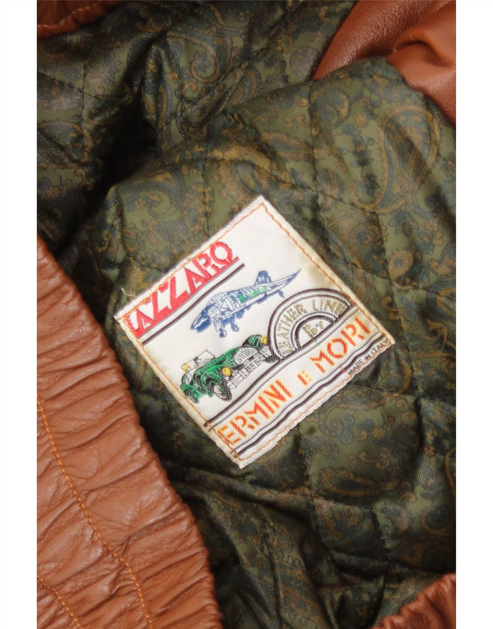 Vintage mujer chaqueta de cuero Reino Unido 14 marrón grande
