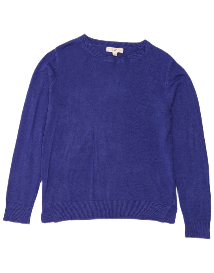Marks & Spencer Jersey con Cuello Barco para Mujer UK 40 Acrílico Azul Medio