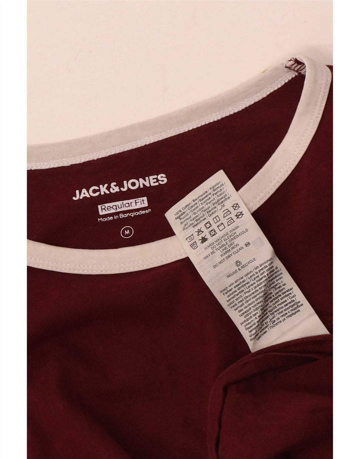 Jack & Jones Hombre Regular Fit Camiseta Top Granate Medio Algodón