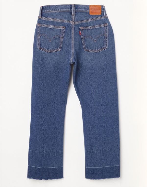 Levi's Mujer 501 Vaqueros Rectos Desgastados W25 L26 Algodón Azul Marino