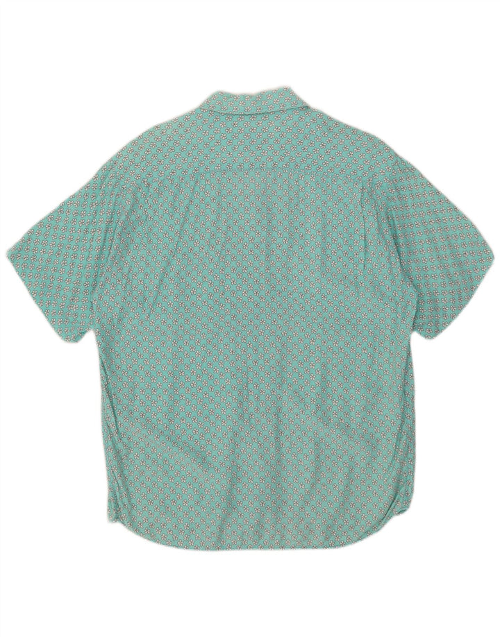 Camisa Carrera Hombre Manga Corta Floral Turquesa Medio