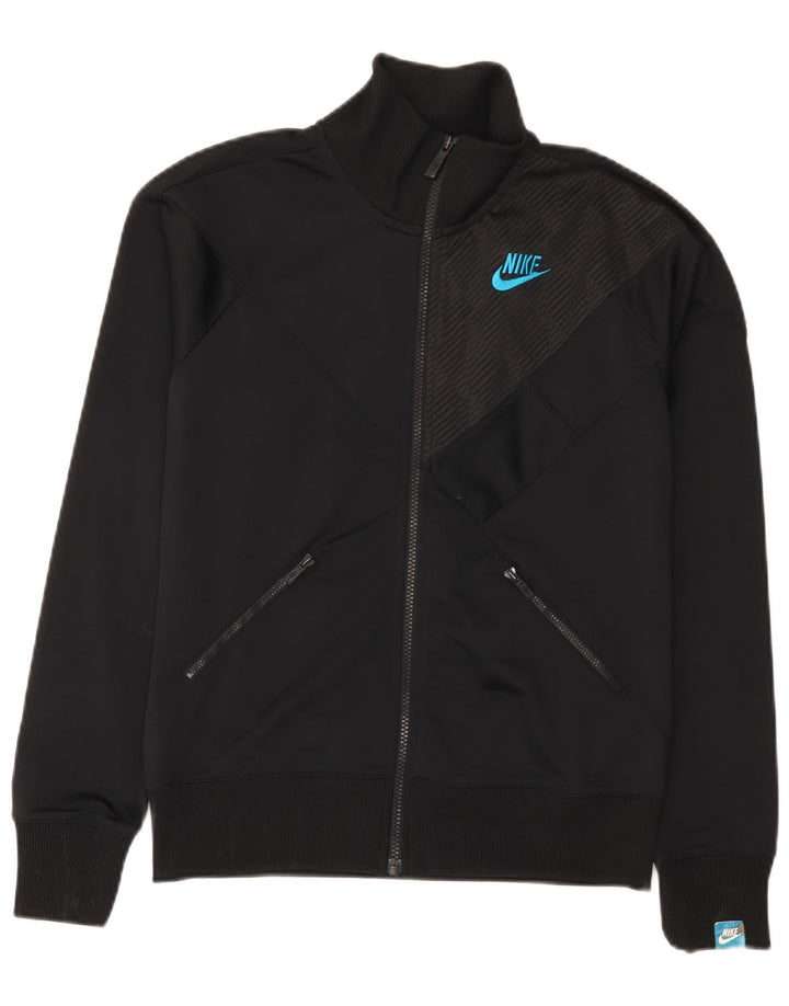 Nike - Chaqueta de chándal para mujer, talla M, color negro, poliéster a rayas