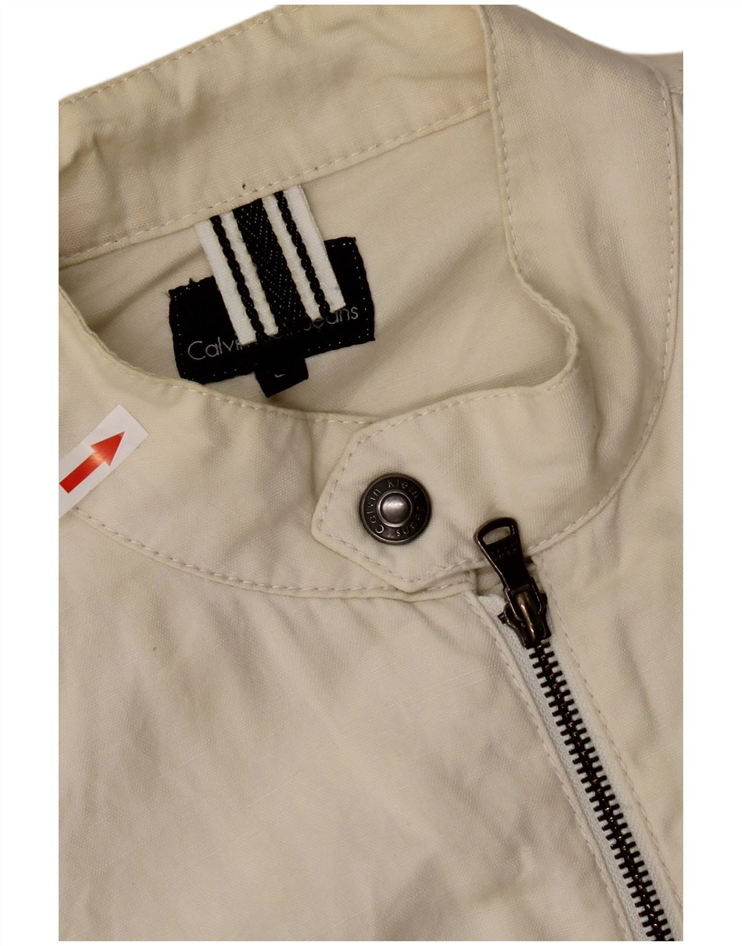 Calvin Klein Jeans Chaqueta utilitaria para mujer Reino Unido 46 Grande Algodón blanco roto