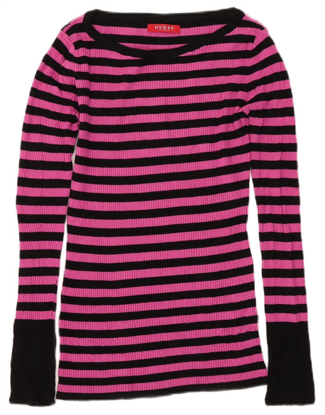Guess Top Mujer Manga Larga UK 8 Small Rosa Rayas
