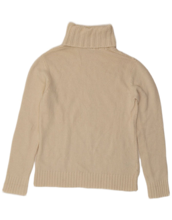 Lacoste Jersey con cuello vuelto para mujer Talla 42 Grande Lana blanca