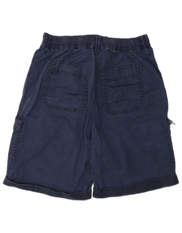 Marks & Spencer Pantalones cortos cargo de cintura alta para mujer UK 10 Small W26 Azul marino