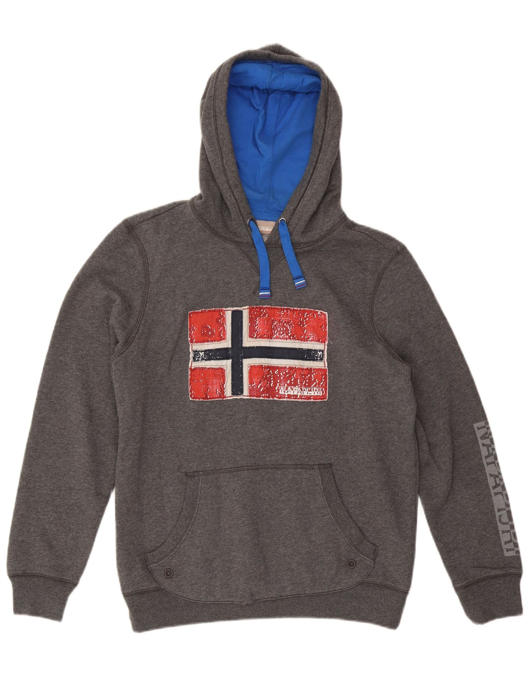 Napapijri Hombre Sudadera Con Capucha Gráfica Gris Medio