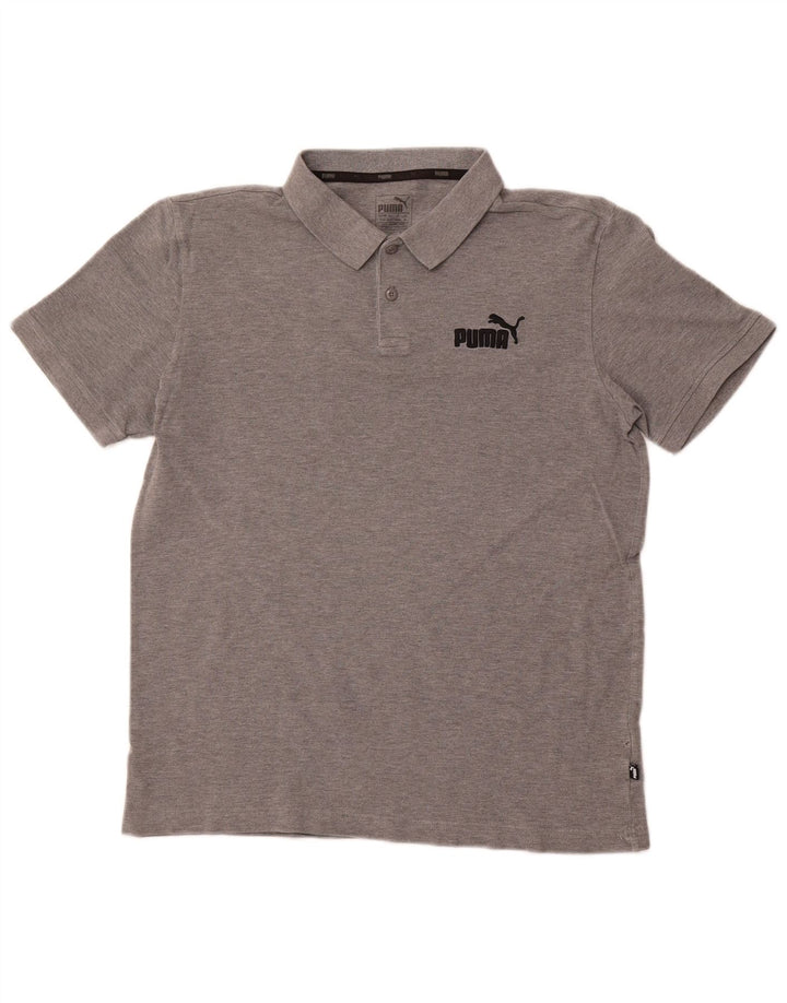 Polo PUMA para hombre de algodón gris medio