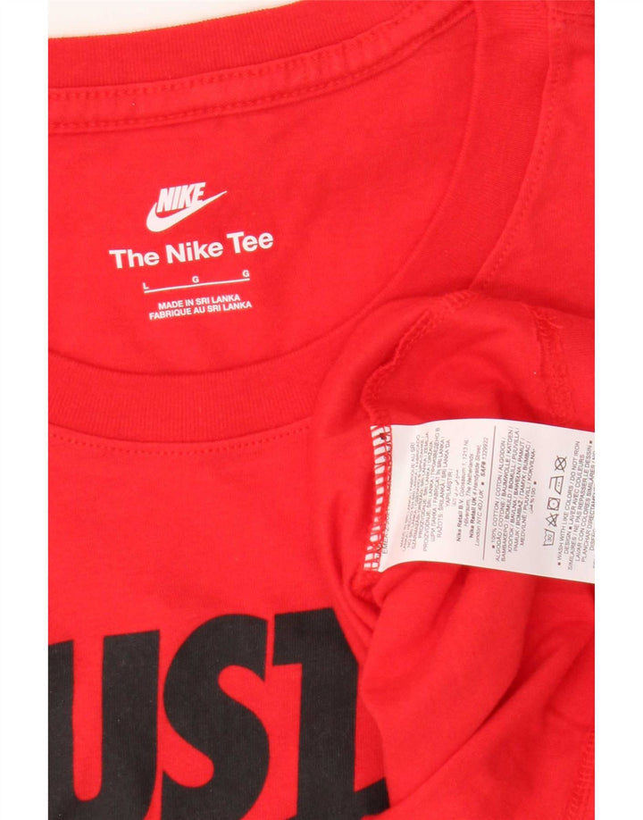 Nike - Camiseta gráfica para hombre, talla grande, algodón rojo