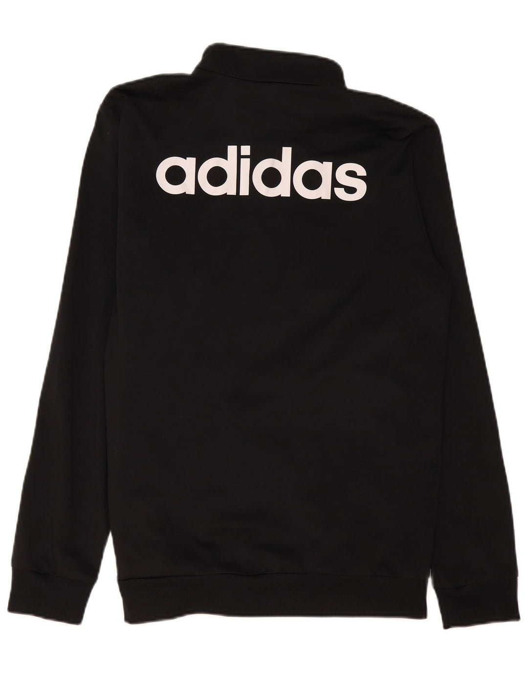 Adidas Mens Graphic Chándal Top Chaqueta Grande Poliéster Negro