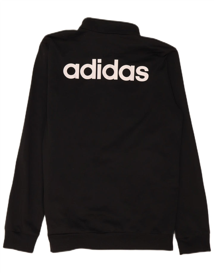 Adidas Mens Graphic Chándal Top Chaqueta Grande Poliéster Negro