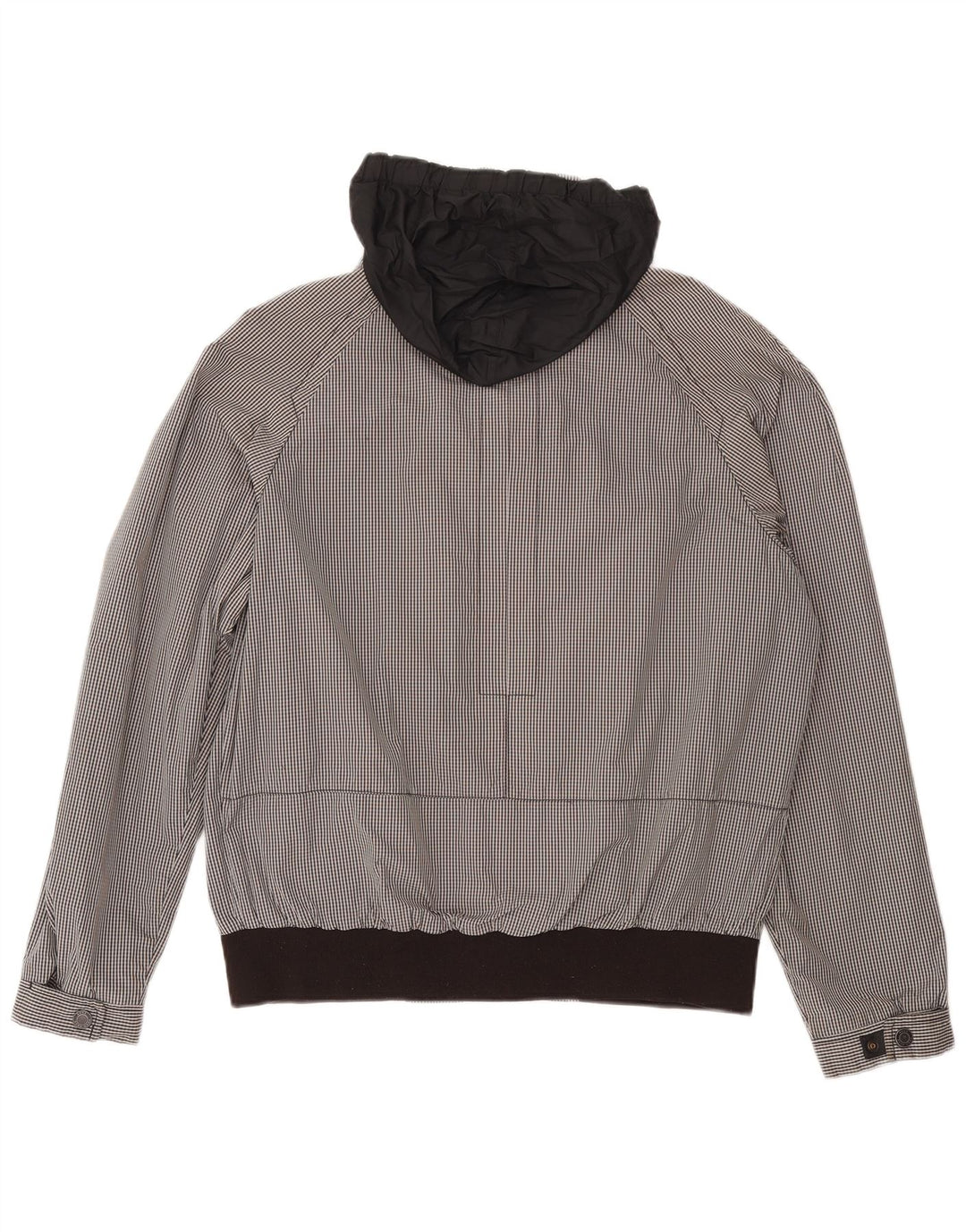 Hugo Boss Chaqueta bomber con capucha para hombre EU 50 Grande Poliéster a cuadros negro